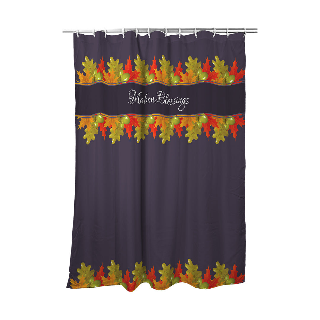 Shower Curtain Mabon Blessings Leaves