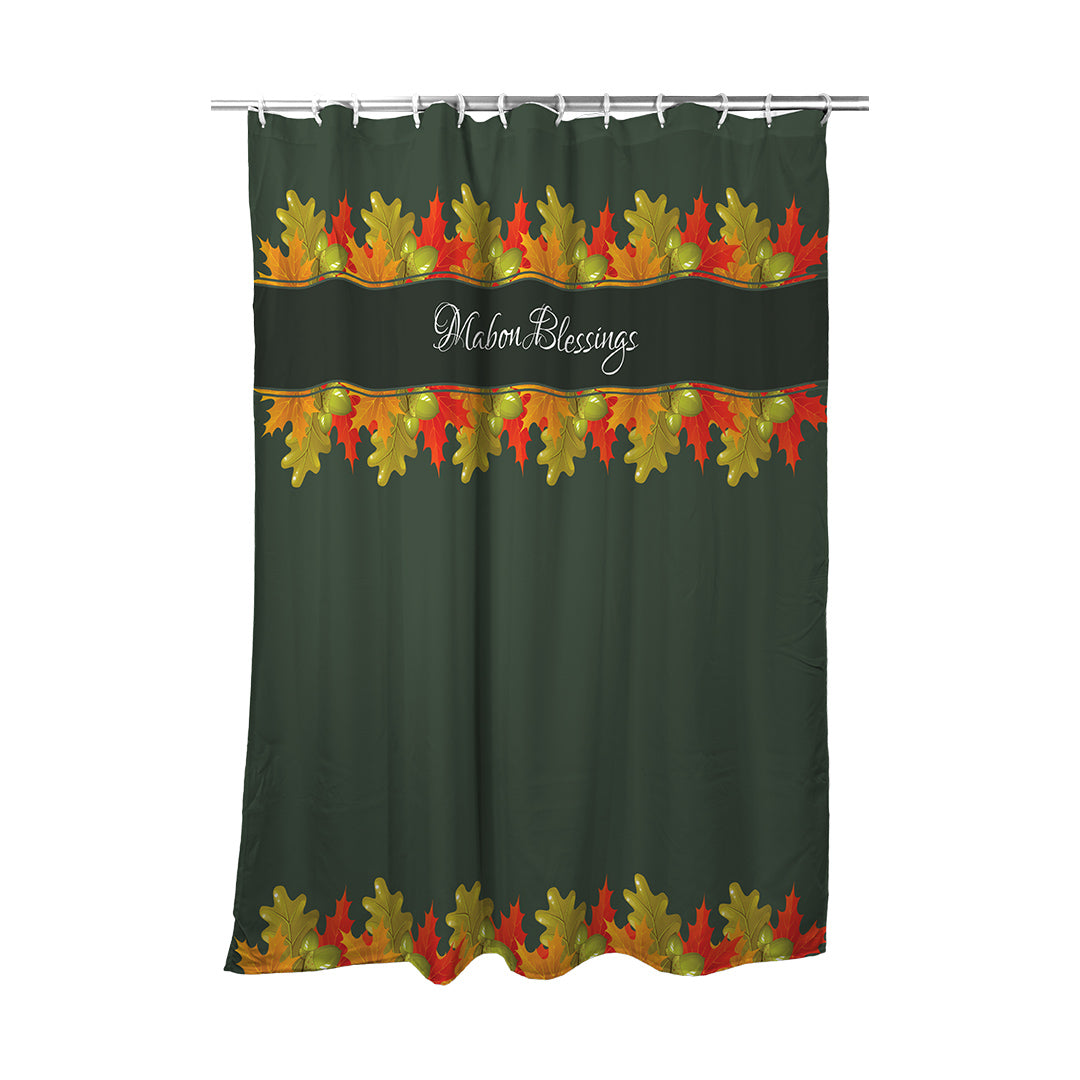 Shower Curtain Mabon Blessings Leaves