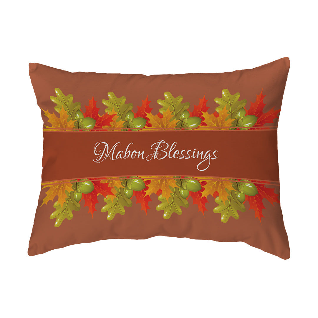 Throw Pillow Mabon Blessings Leaves