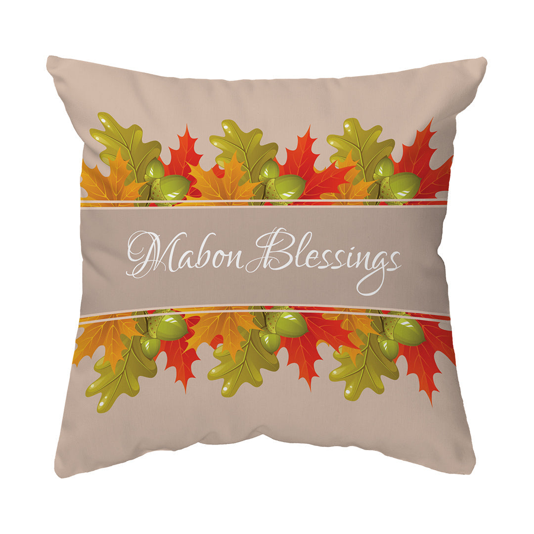 Zippered Pillow Shell Mabon Blessings Leaves