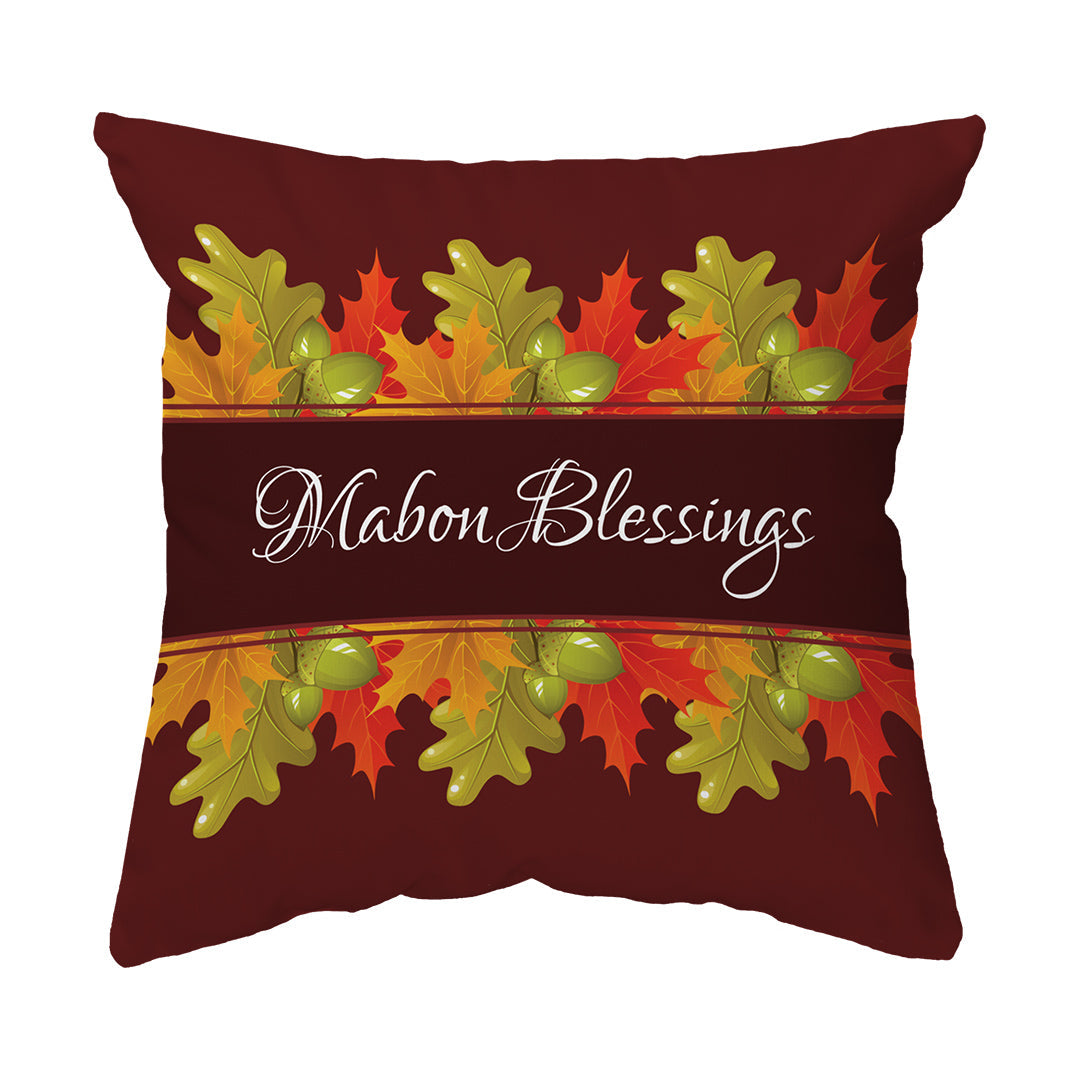 Zippered Pillow Mabon Blessings Leaves