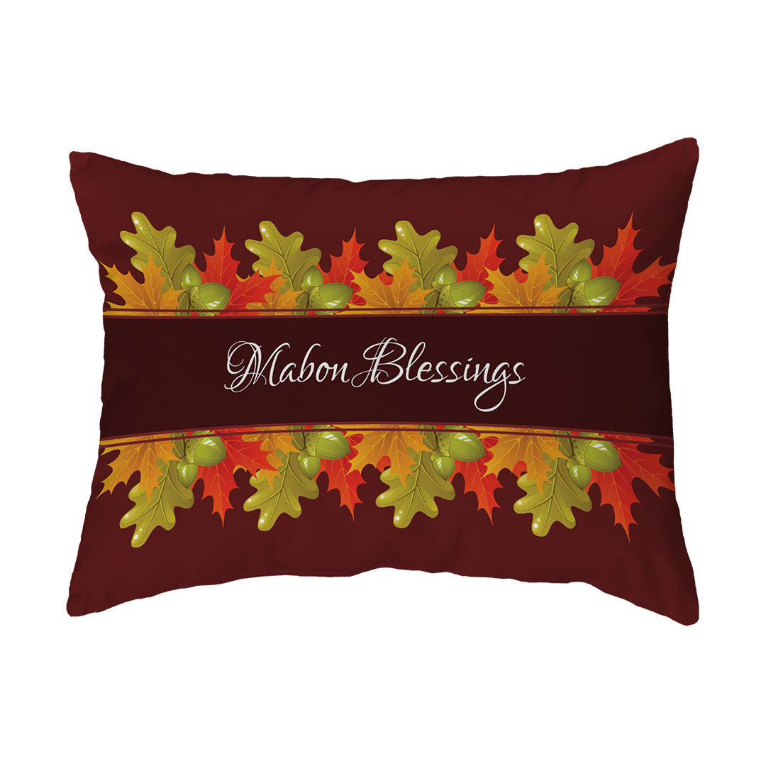 Throw Pillow Mabon Blessings Leaves