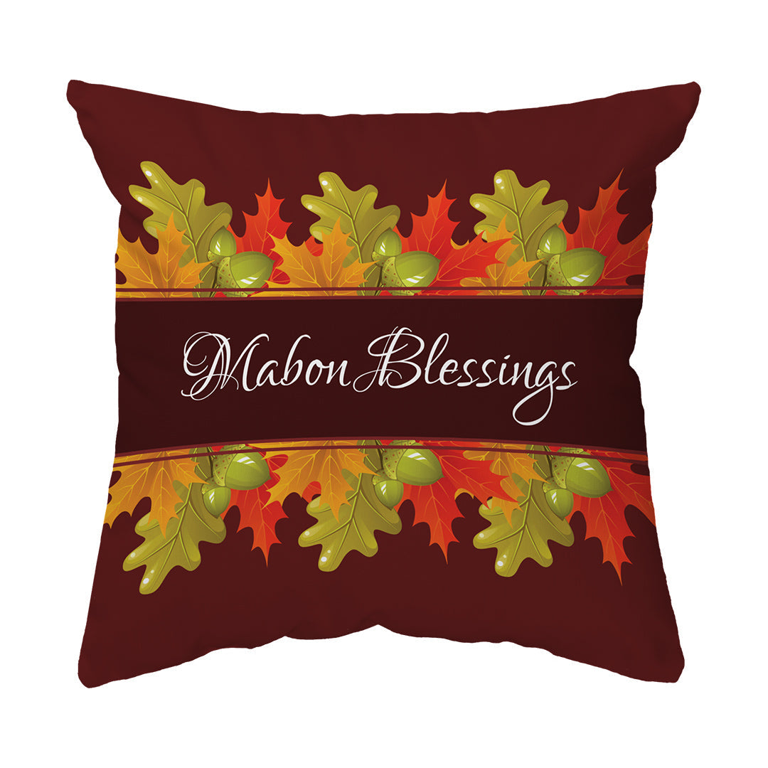 Zippered Pillow Shell Mabon Blessings Leaves