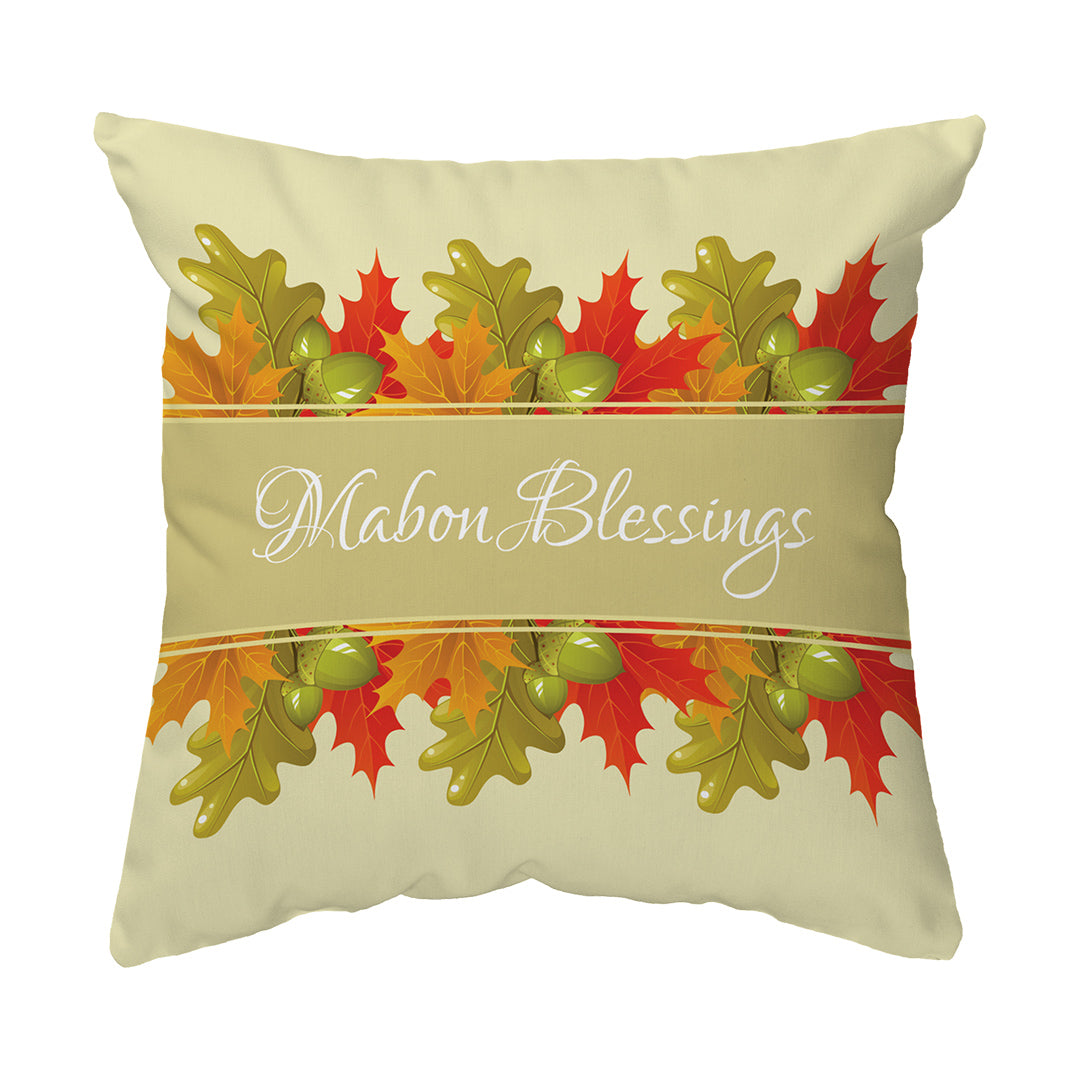 Zippered Pillow Mabon Blessings Leaves
