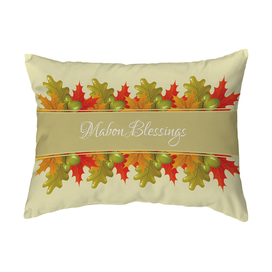 Throw Pillow Mabon Blessings Leaves
