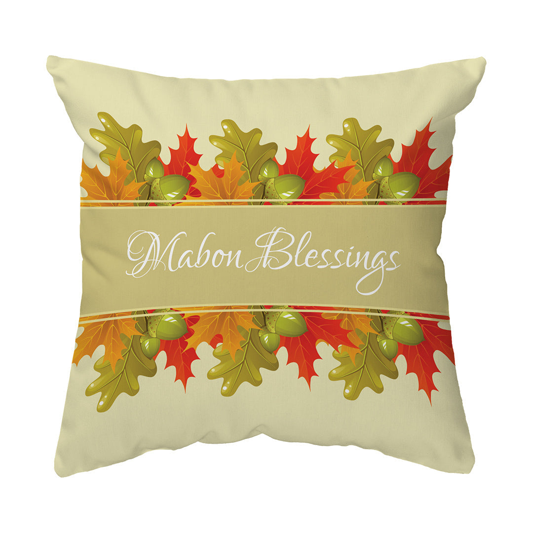 Zippered Pillow Mabon Blessings Leaves