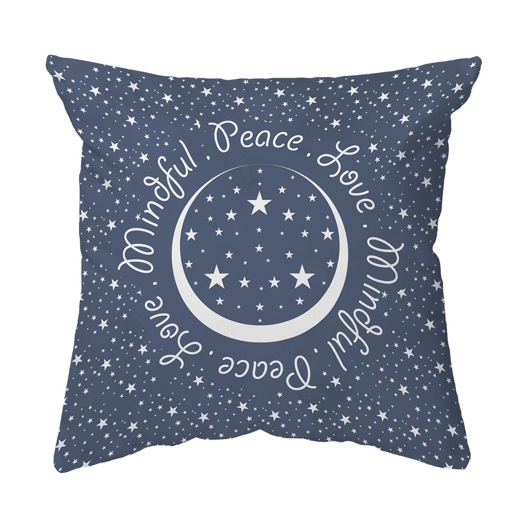 Throw Pillow Peace.Love.Mindful Colored