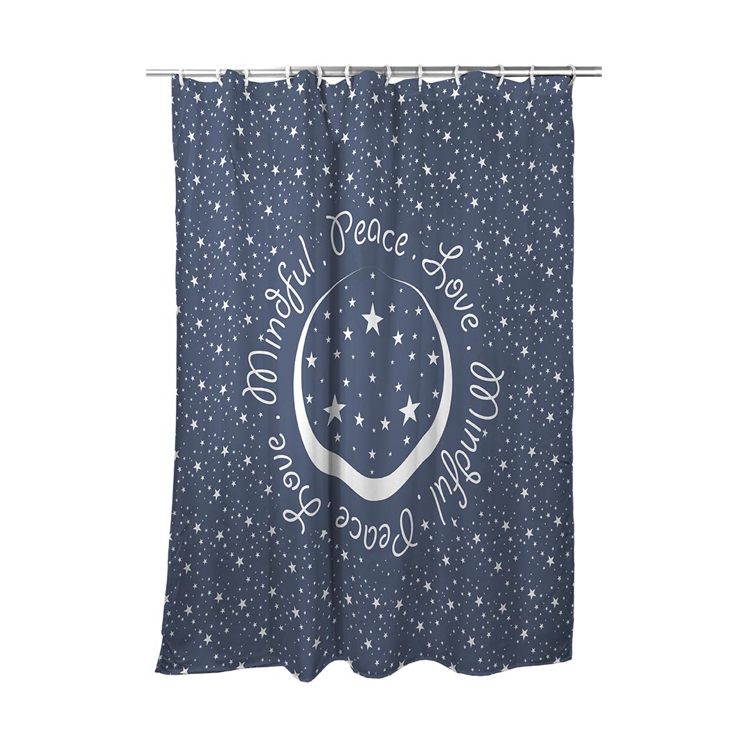 Shower Curtain Peace.Love.Mindful Colored