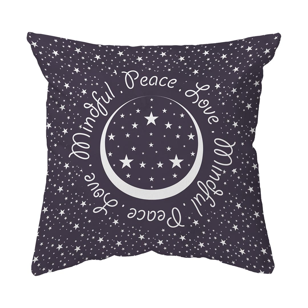 Zippered Pillow Shell Peace.Love.Mindful Colored