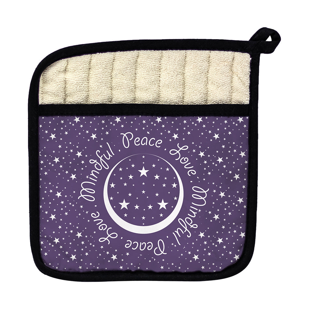 Pot Holder Peace.Love.Mindful Colored