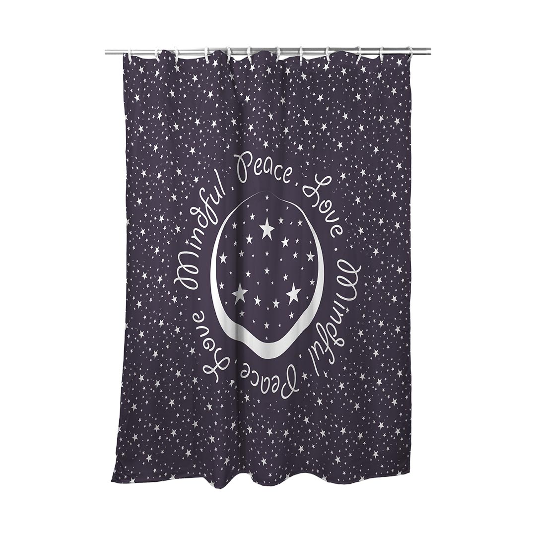 Shower Curtain Peace.Love.Mindful Colored