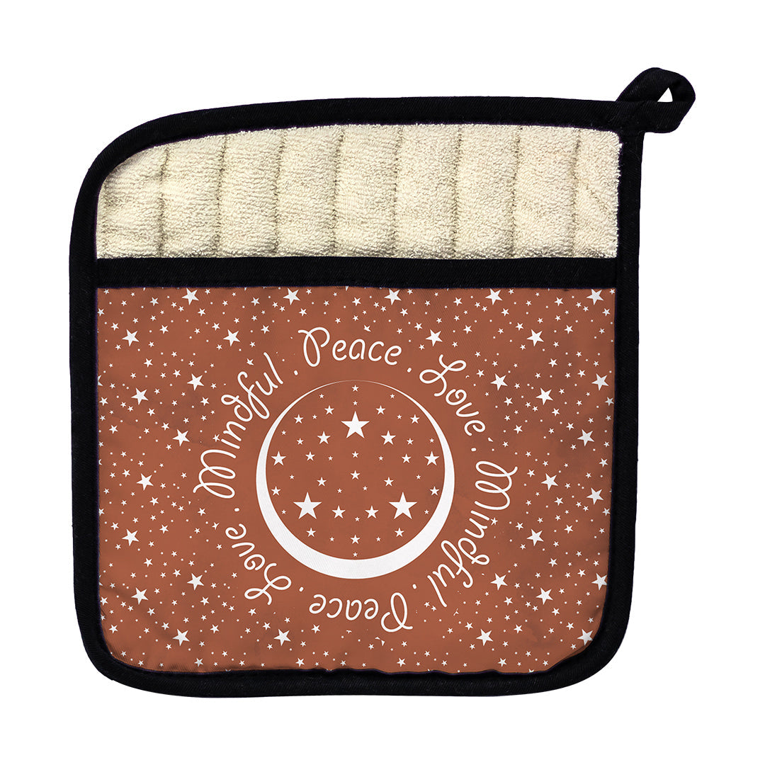 Pot Holder Peace.Love.Mindful Colored