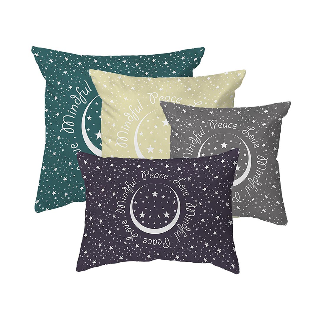Throw Pillow Peace.Love.Mindful Colored