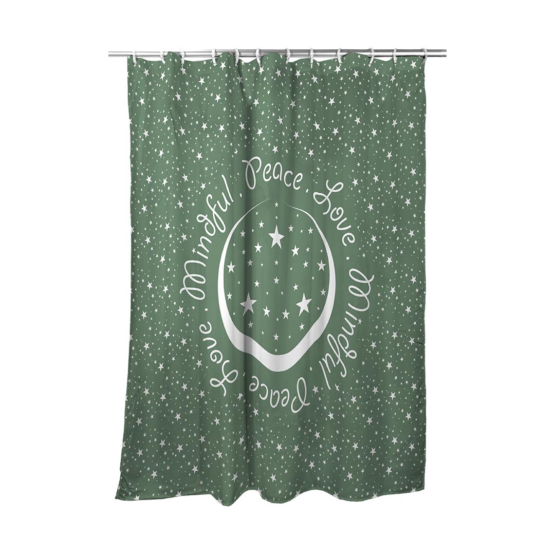 Shower Curtain Peace.Love.Mindful Colored