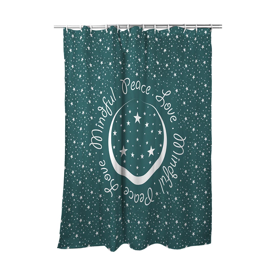 Shower Curtain Peace.Love.Mindful Colored