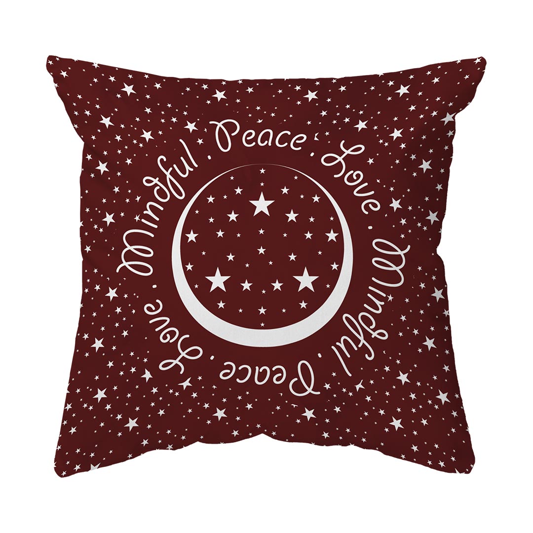 Zippered Pillow Shell Peace.Love.Mindful Colored