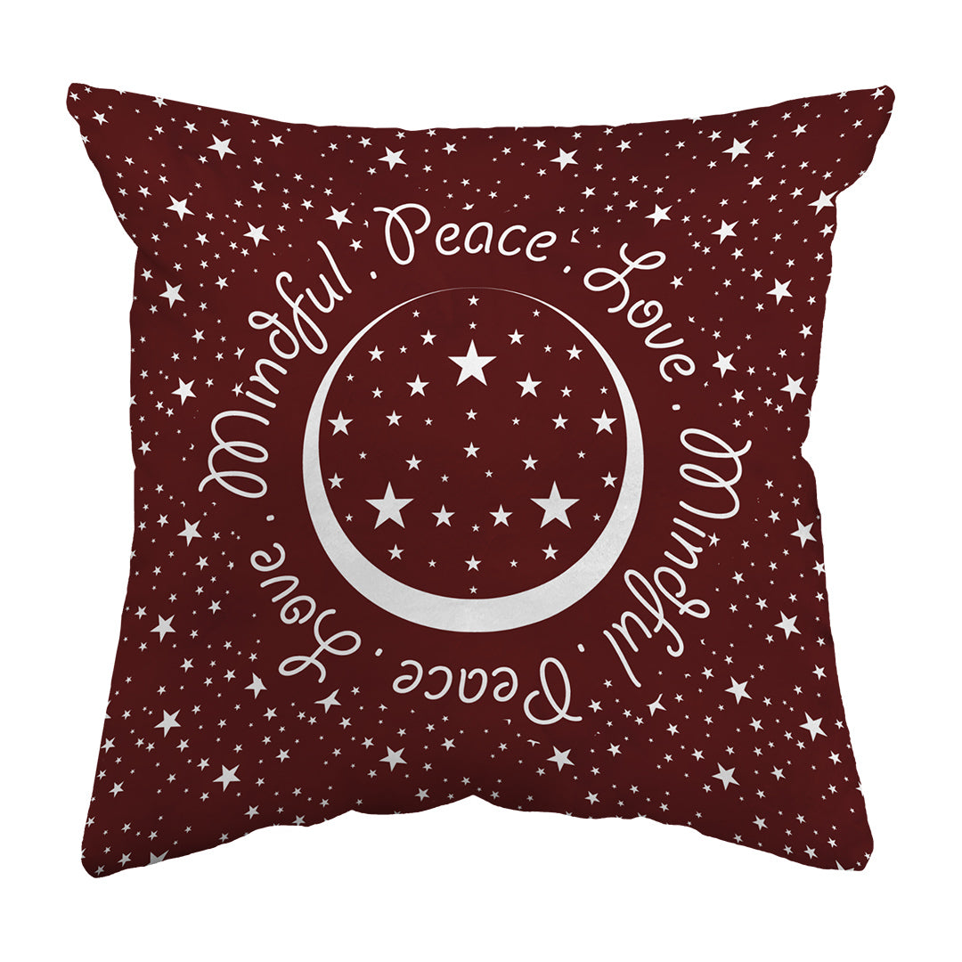 Zippered Pillow Shell Peace.Love.Mindful Colored