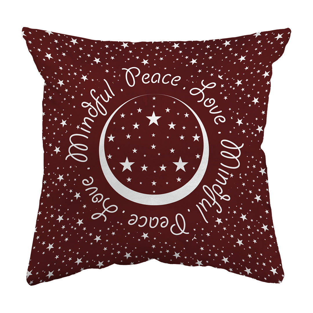 Zippered Pillow Shell Peace.Love.Mindful Colored
