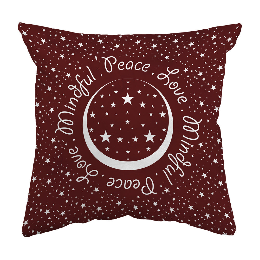 Zippered Pillow Shell Peace.Love.Mindful Colored