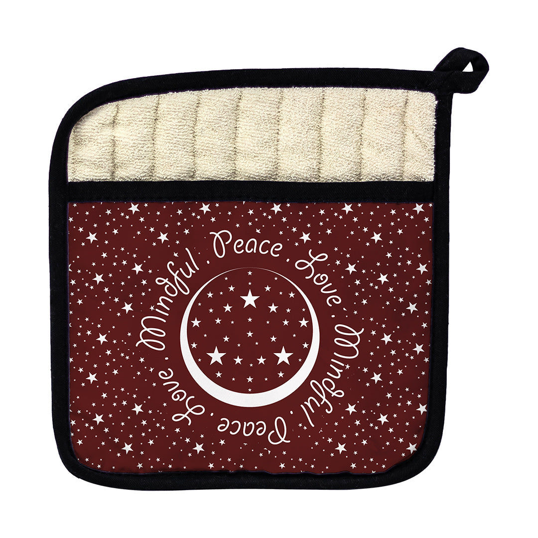 Pot Holder Peace.Love.Mindful Colored