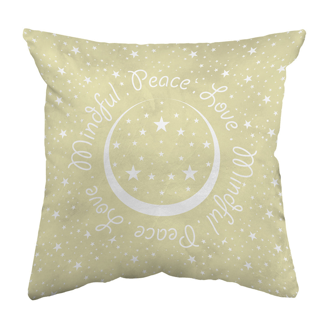 Throw Pillow Peace.Love.Mindful Colored