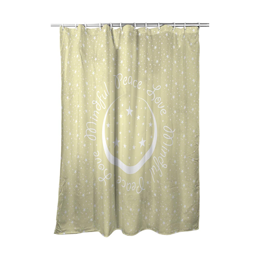 Shower Curtain Peace.Love.Mindful Colored