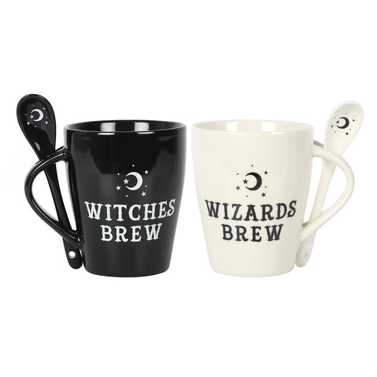 Mug & Spoon Set Ceramic Witches & Wizards 16oz