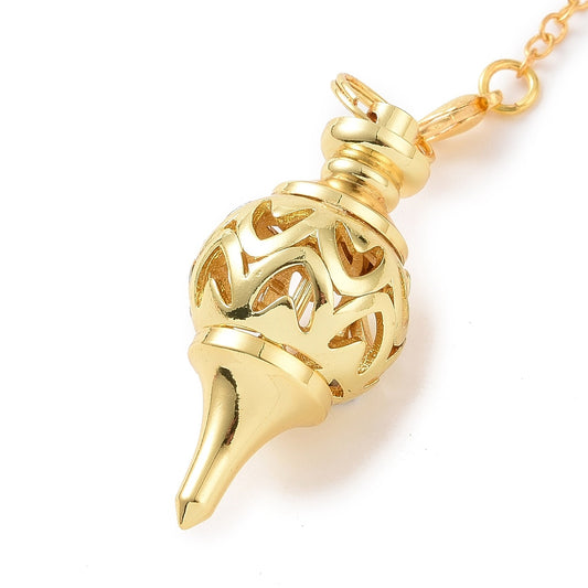 Pendulum Ornate Hollow Brass Pointed Sphere