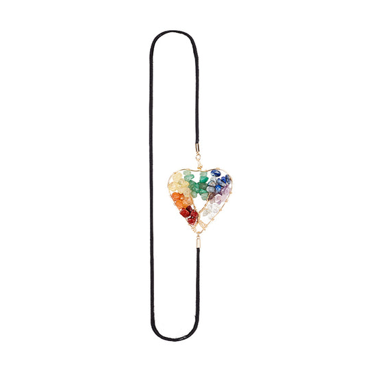 Bookmark Natural Gemstone Tree of Life with Elastic Band