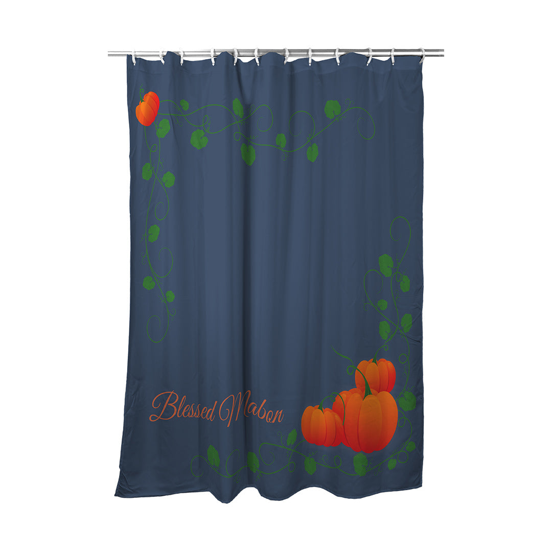 Shower Curtain Blessed Mabon Pumpkins