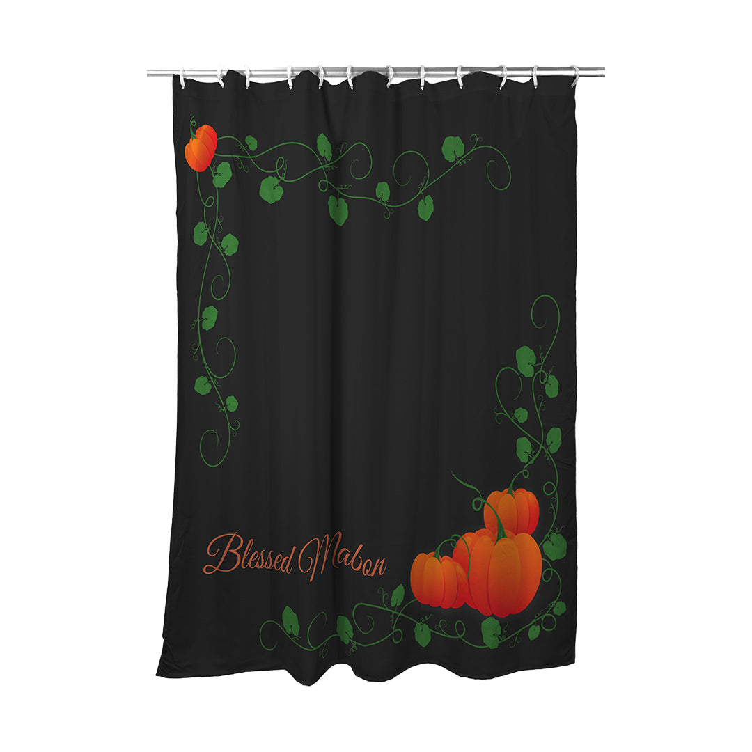 Shower Curtain Blessed Mabon Pumpkins