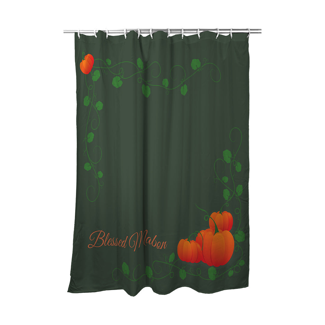 Shower Curtain Blessed Mabon Pumpkins