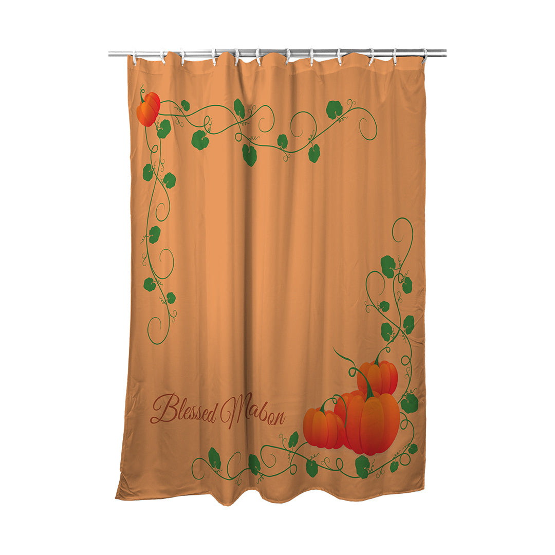 Shower Curtain Blessed Mabon Pumpkins