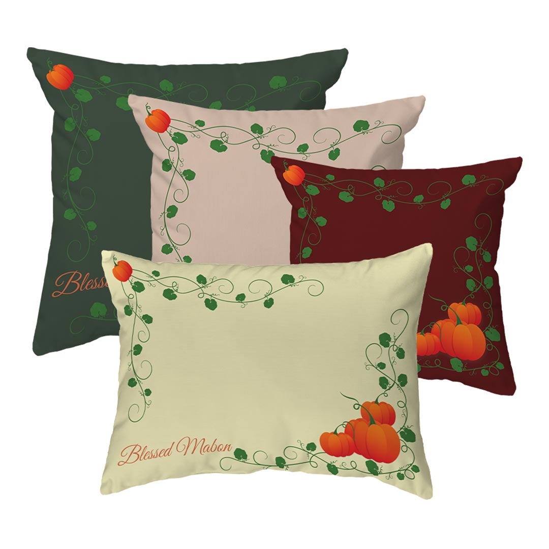 Zippered Pillow Blessed Mabon Pumpkins