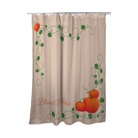 Shower Curtain Blessed Mabon Pumpkins