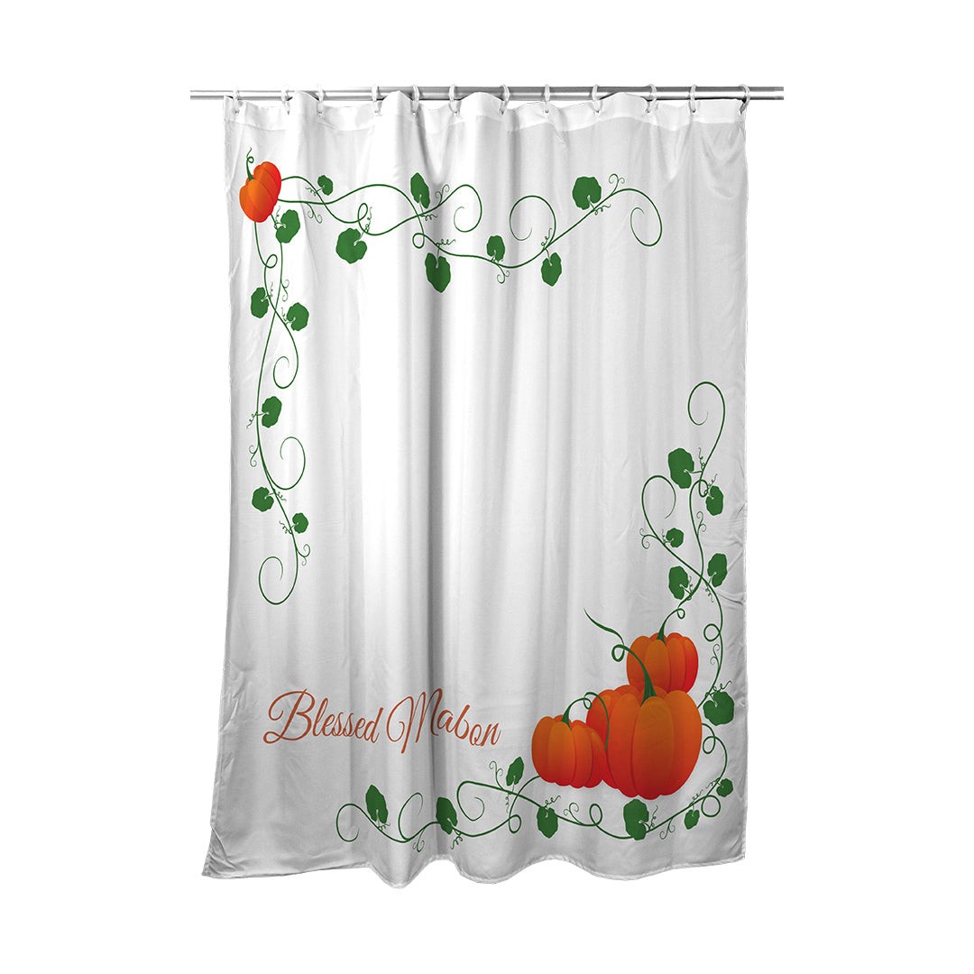 Shower Curtain Blessed Mabon Pumpkins