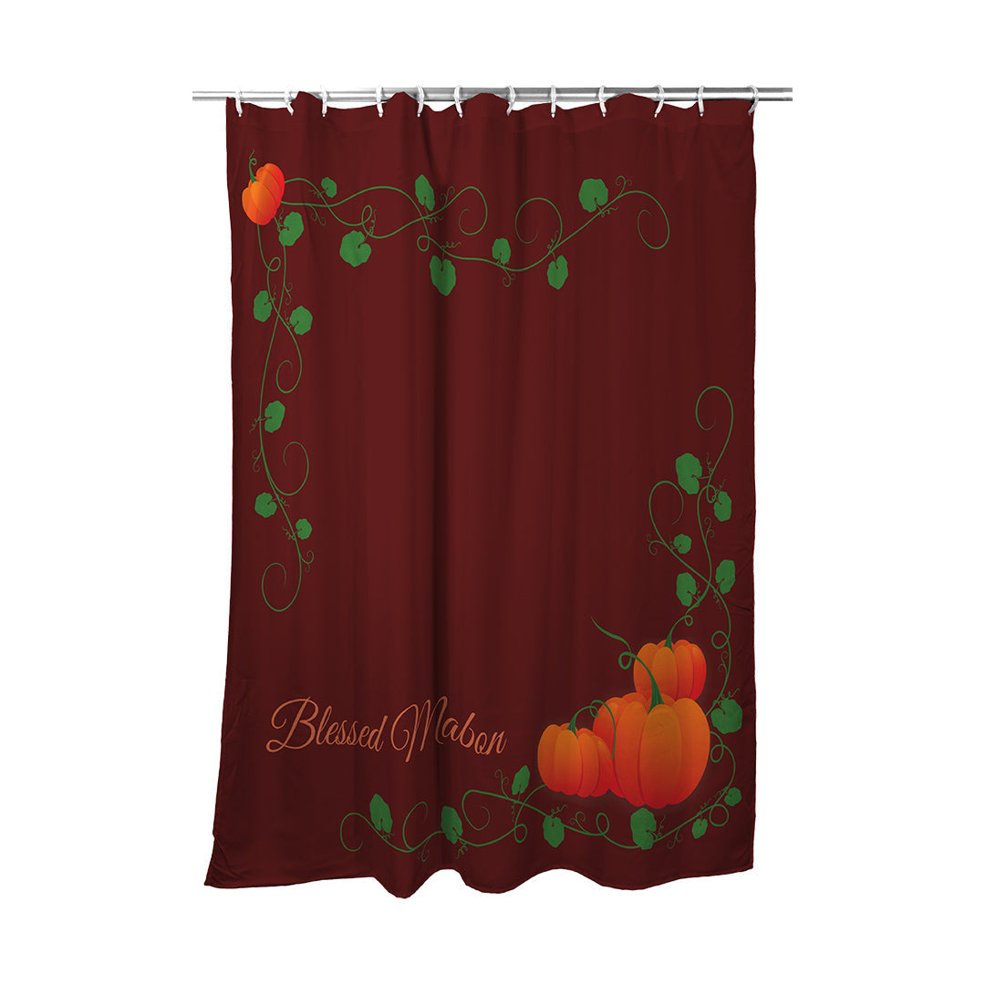 Shower Curtain Blessed Mabon Pumpkins