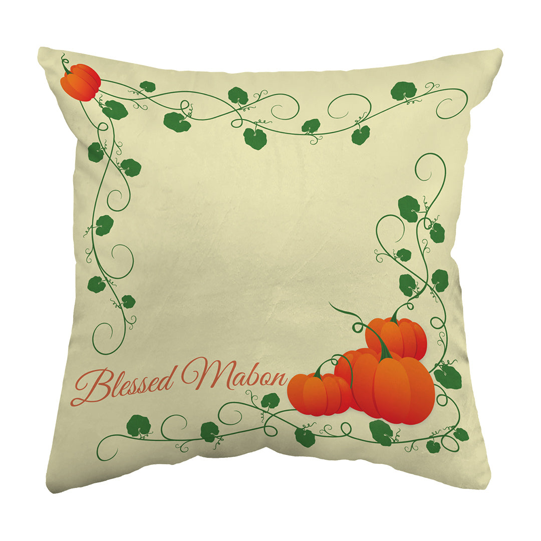 Throw Pillow Blessed Mabon Pumpkins