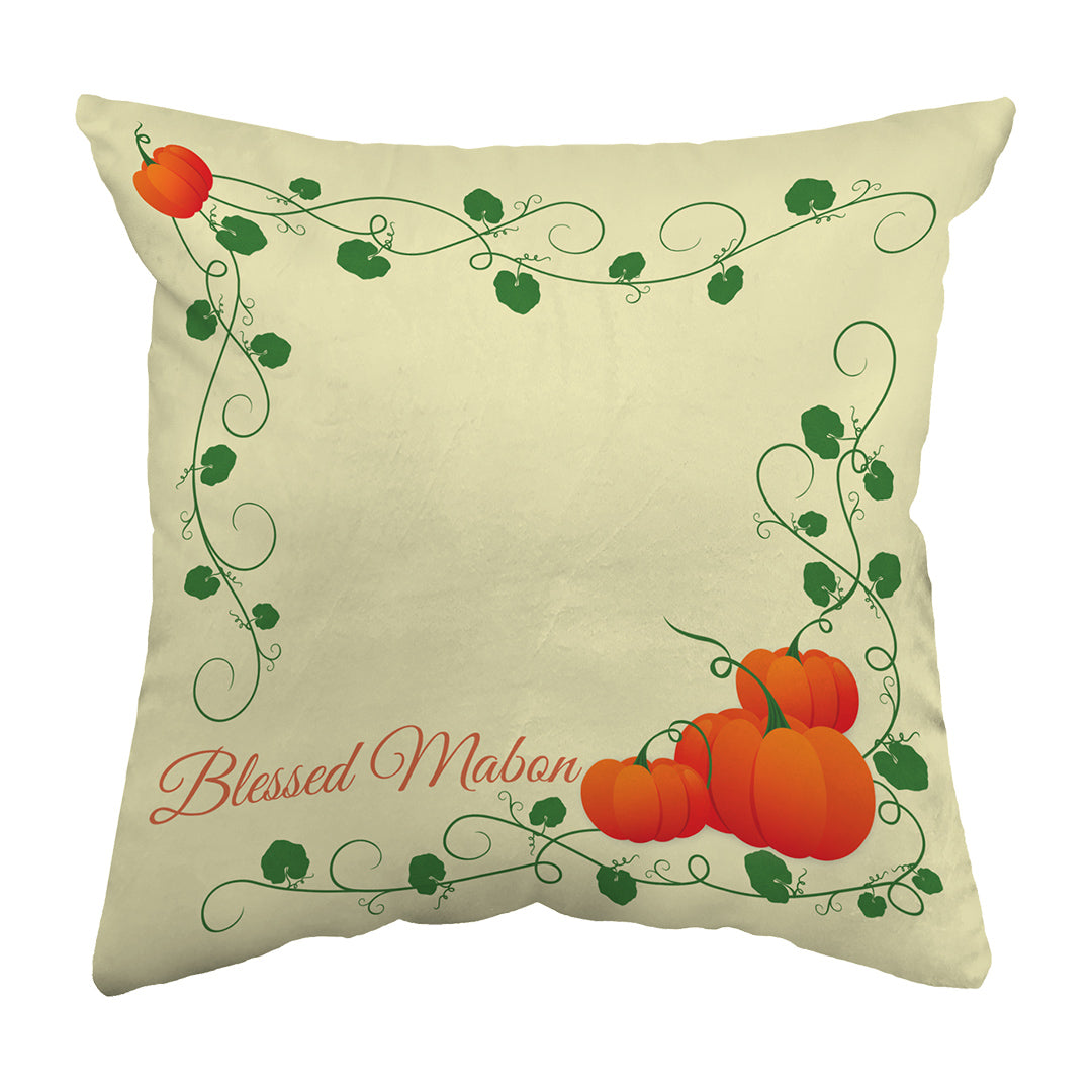 Throw Pillow Blessed Mabon Pumpkins