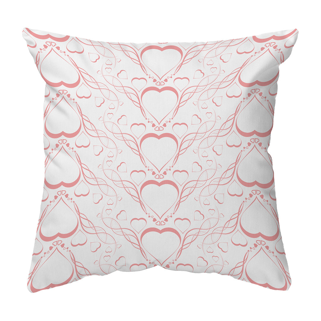 Zippered Pillow Delicate Heart Pattern