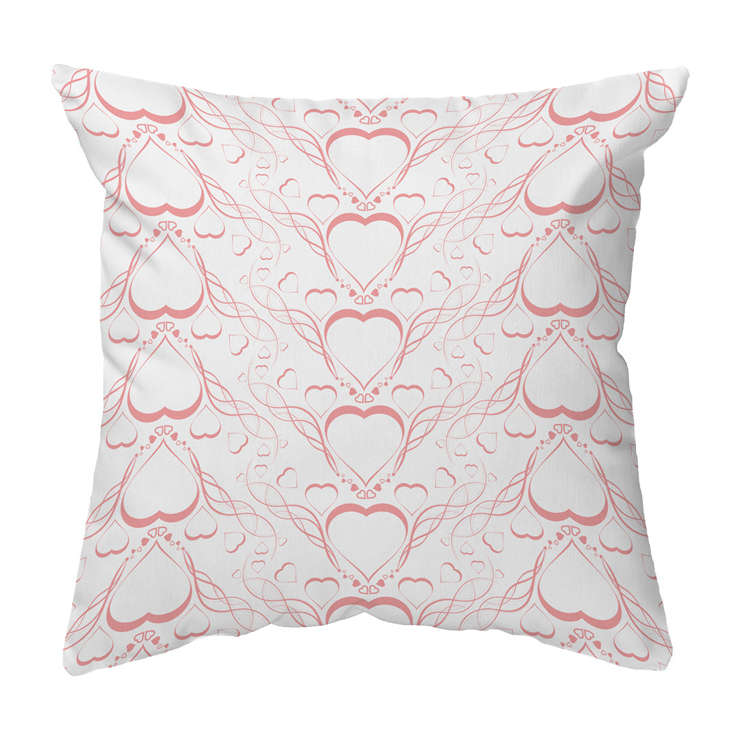 Throw Pillow Delicate Heart Pattern