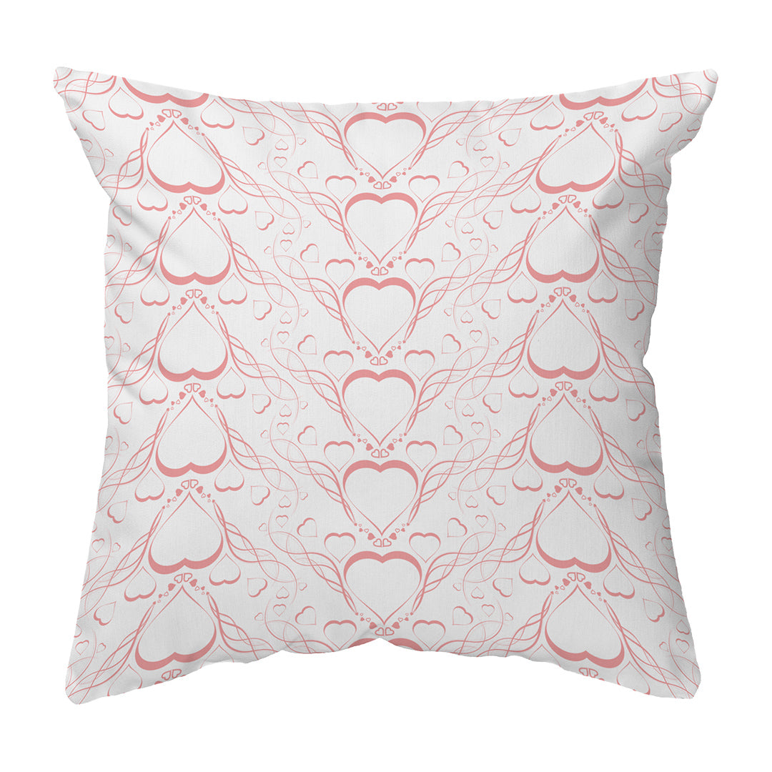 Zippered Pillow Shell Delicate Heart Pattern