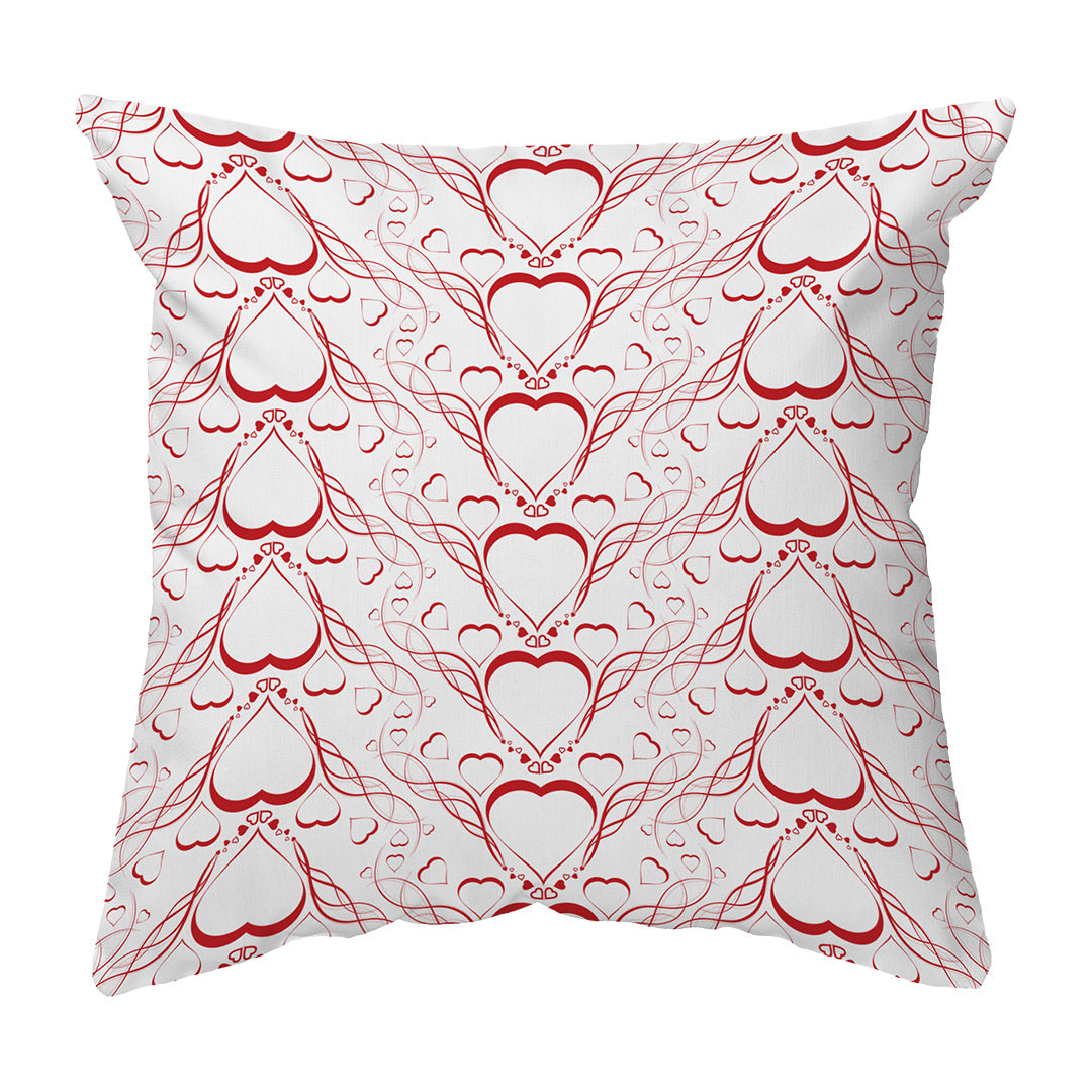 Zippered Pillow Shell Delicate Heart Pattern