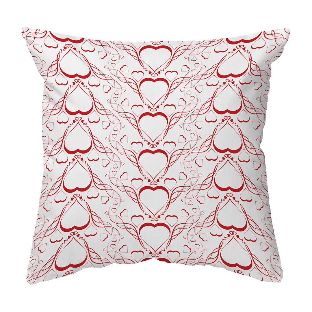 Zippered Pillow Delicate Heart Pattern