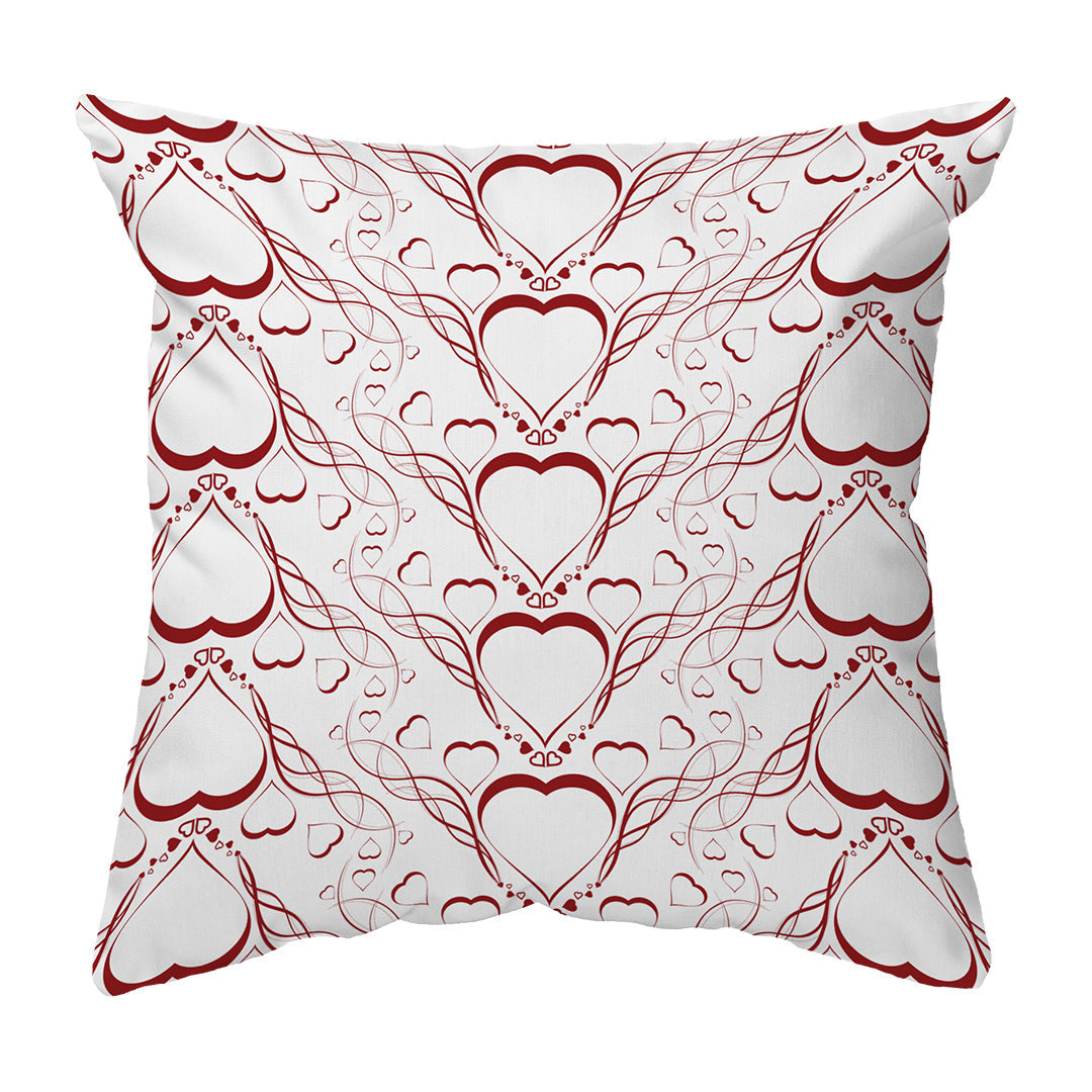 Zippered Pillow Delicate Heart Pattern