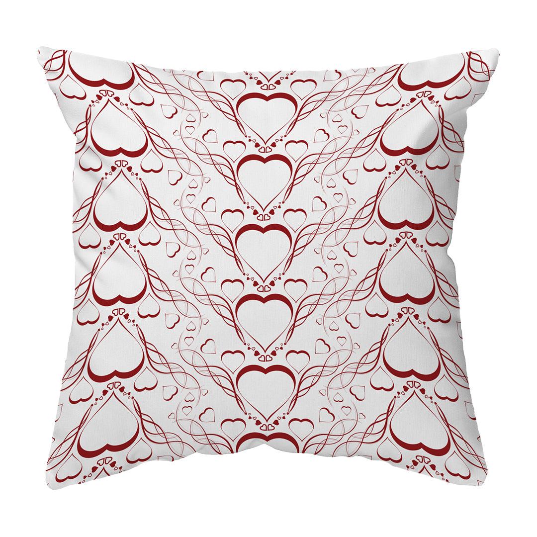 Zippered Pillow Delicate Heart Pattern