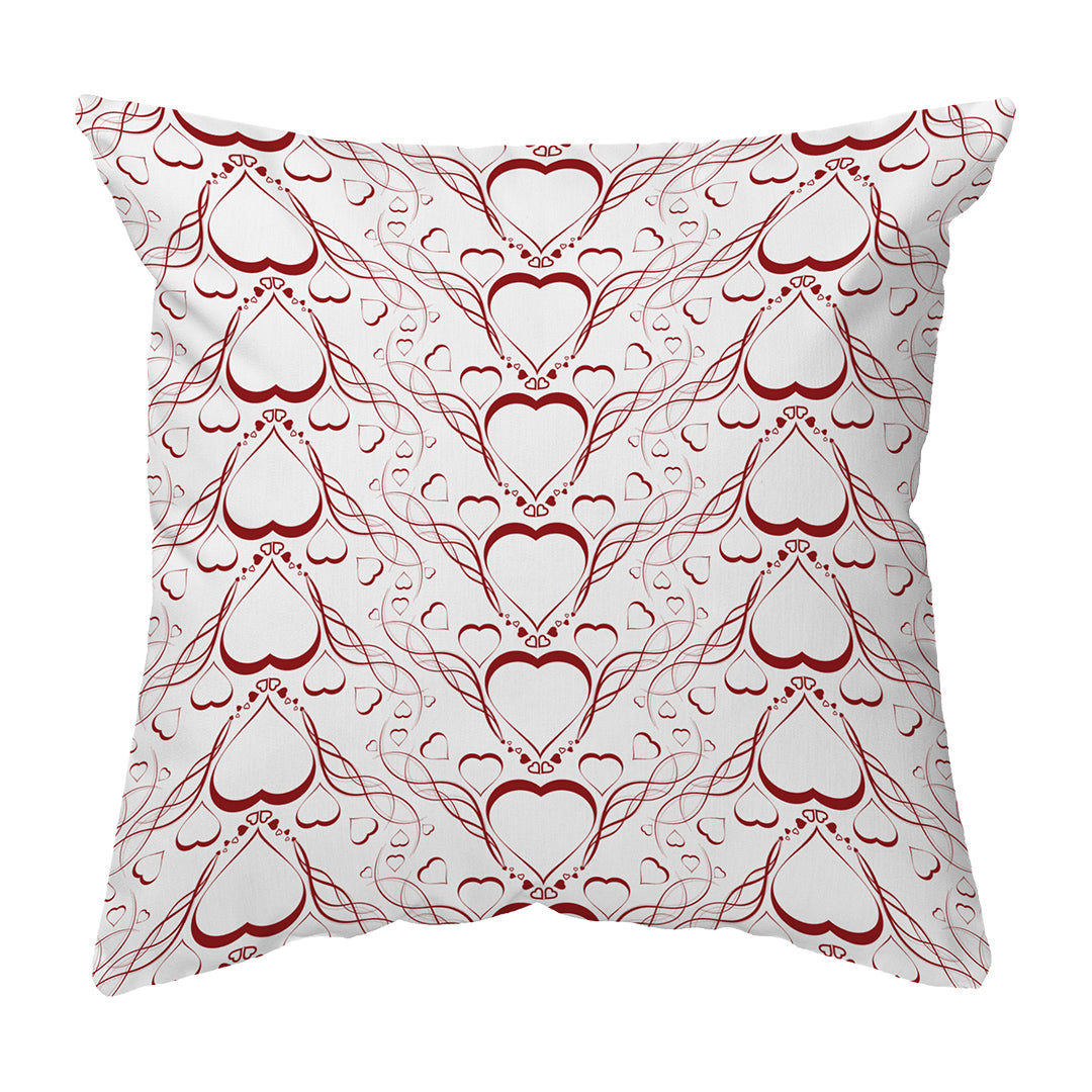 Throw Pillow Delicate Heart Pattern