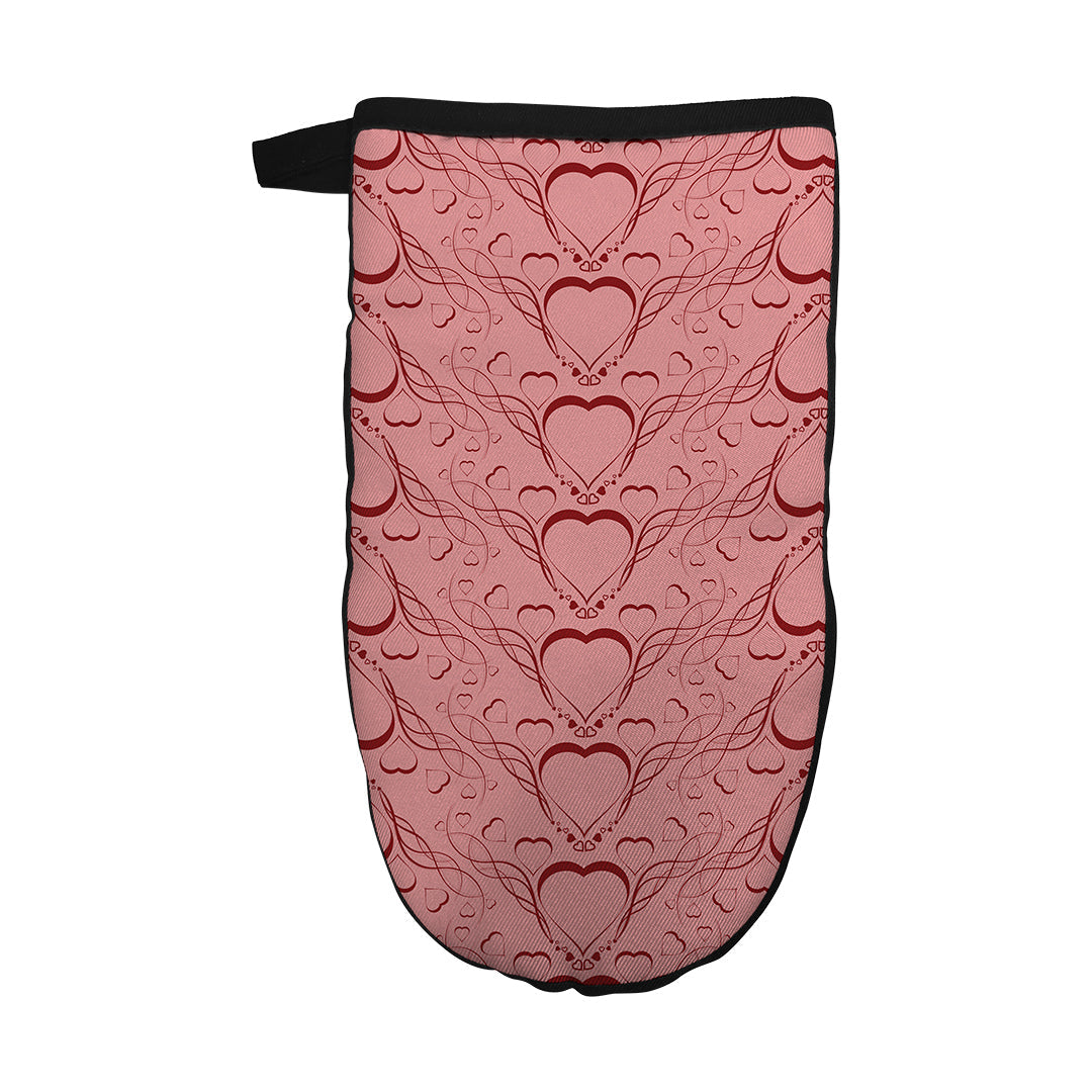 Oven Mitt Delicate Heart Pattern