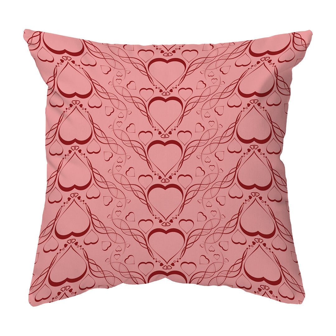 Zippered Pillow Delicate Heart Pattern