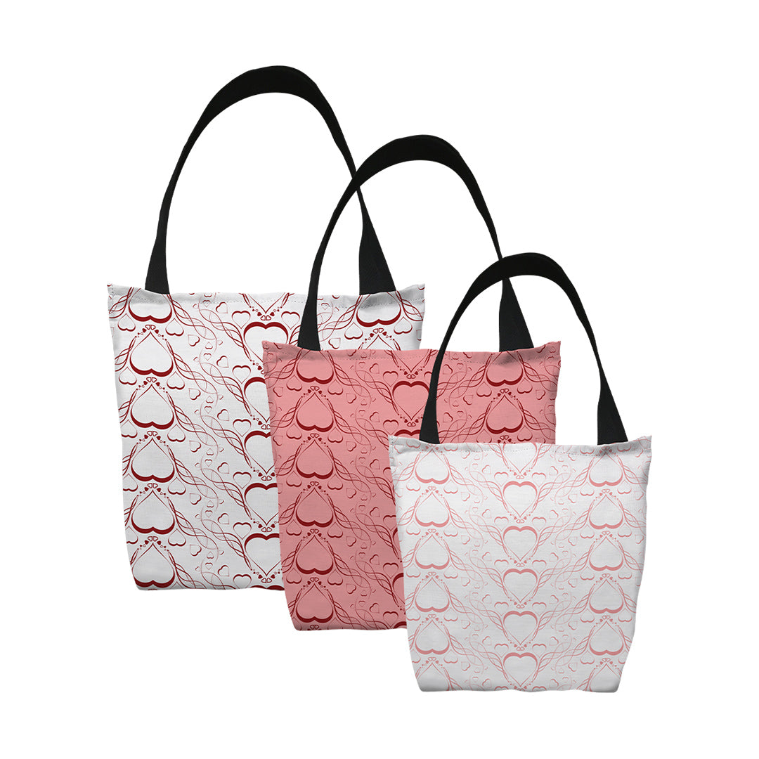 Tote Bags Delicate Heart Pattern